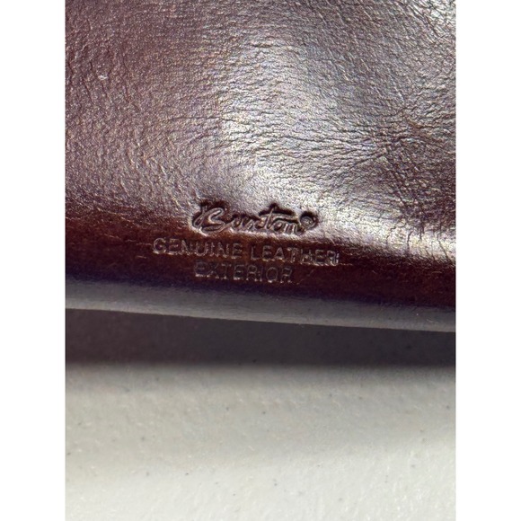 Burton Genuine Leather Brown Clutch Wallet Bifold Organizer Womens - Picture 5 of 7